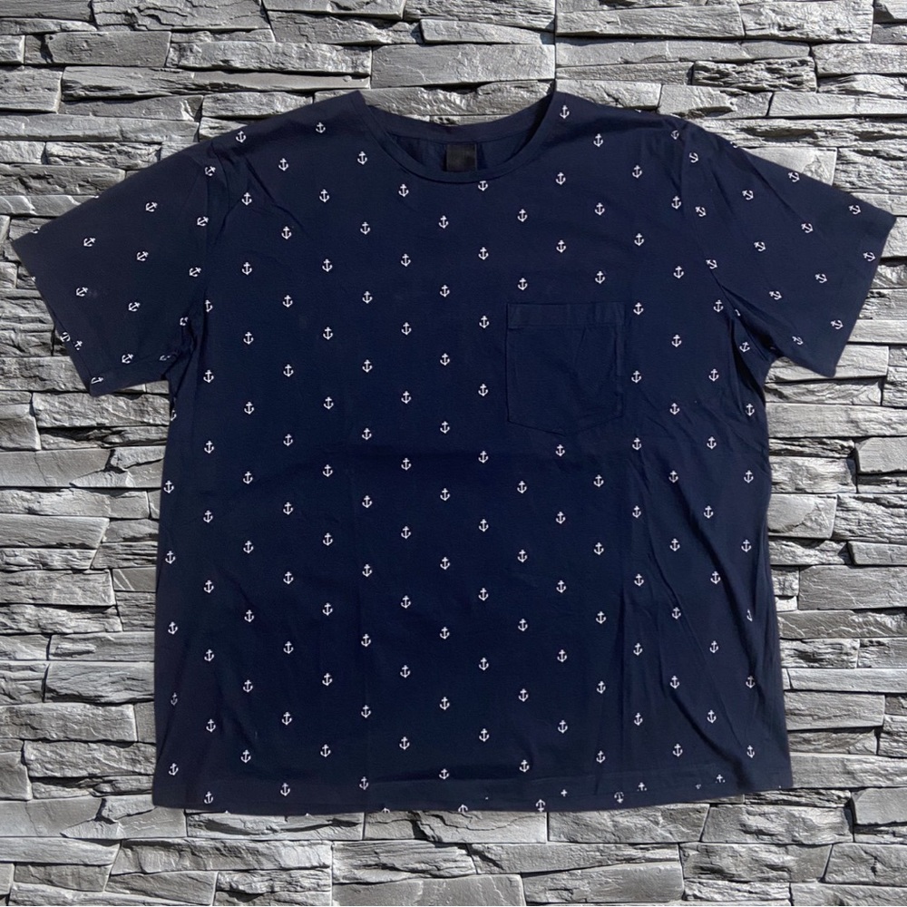 H&M Anchor Tee Navy/Light Blue Size XXL